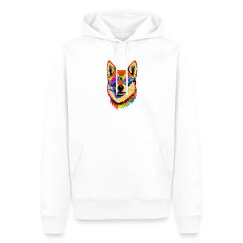 Chien Shiba Inu Race de chiens japonais Shibas du Japon - Sweat à capuche Premium bio Homme - blanc - Devant - Nico (187cm)
