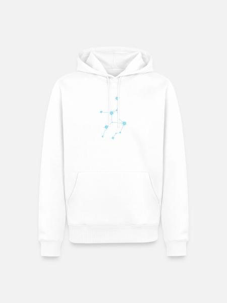 Jungfrau Stern Sternbild Tierkreiszeichen Pastellblau - Männer Premium Bio Hoodie - Weiß