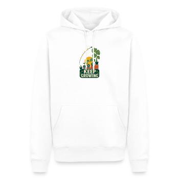 Keep Growing – Retro Plant Motivation - Men’s Premium Organic Hoodie - white - Front - Nico (187cm)
