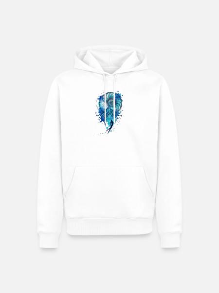 Ozeanische Gelassenheitstauchkunst - Männer Premium Bio Hoodie - Weiß