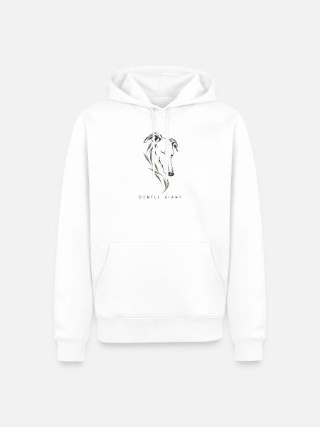 Windhund-Rettungs-Sanftes Riesenhemd - Männer Premium Bio Hoodie - Weiß