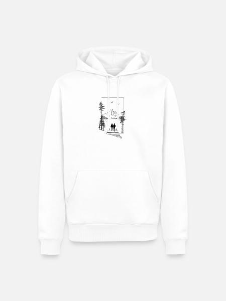 Pärchen am See - Männer Premium Bio Hoodie - Weiß