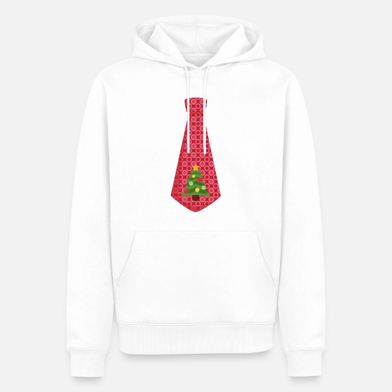 Weihnachtskrawatte - Männer Premium Bio Hoodie - Weiß