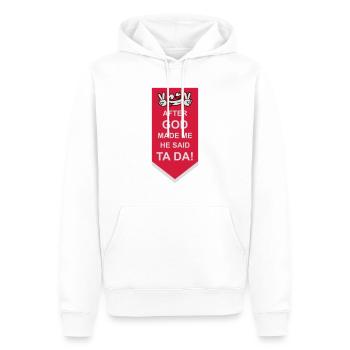 Après que Dieu m’ait fait - Sweat à capuche Premium bio Homme - blanc - Devant - Nico (187cm)