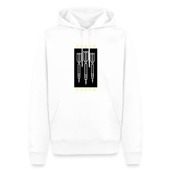 Darts Team Dartpfeile Symbol - Männer Premium Bio Hoodie - Weiß - Vorne - Nico (187cm)
