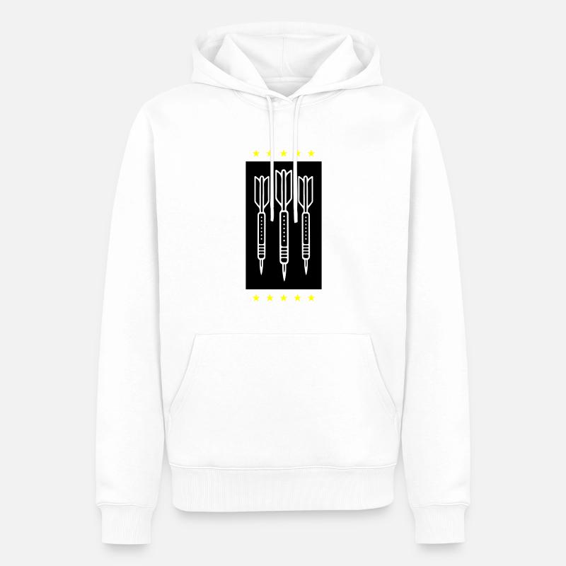 Darts Team Dartpfeile Symbol - Männer Premium Bio Hoodie - Weiß