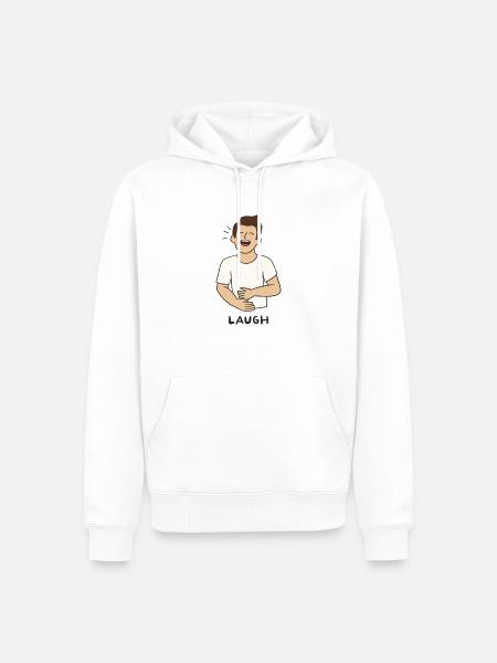 Einfach Lachen - Männer Premium Bio Hoodie - Weiß