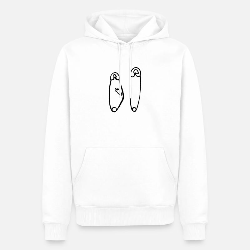 Épingles de sécurité grossesse - Sweat à capuche Premium bio Homme - blanc