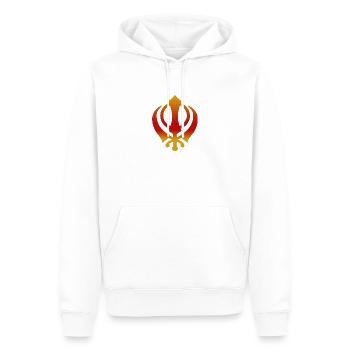 Khanda - Gold Red Mix - Männer Premium Bio Hoodie - Weiß - Vorne - Nico (187cm)