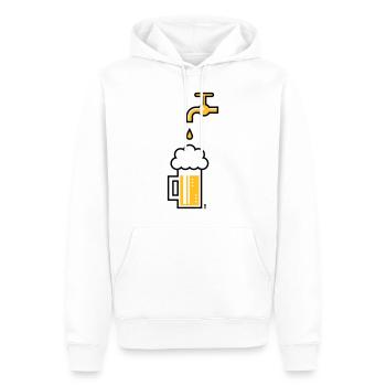 Beer Mug & Tap (Keg Beer / Draught Beer / 2C) - Men’s Premium Organic Hoodie - white - Front - Nico (187cm)