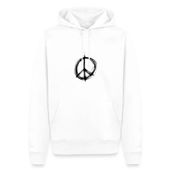 Signe de la Paix Dessin de la Paix Croquis noir - Sweat à capuche Premium bio Homme - blanc - Devant - Nico (187cm)