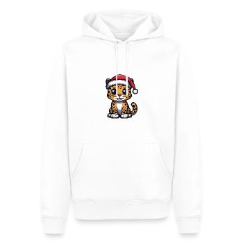 Noël léopard mignon - Sweat à capuche Premium bio Homme - blanc - Devant - Nico (187cm)