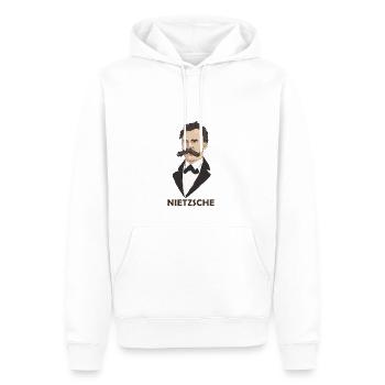Nietzsche - Sweat à capuche Premium bio Homme - blanc - Devant - Nico (187cm)