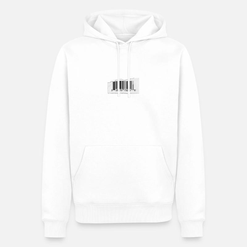 Barcode. - Men’s Premium Organic Hoodie - white