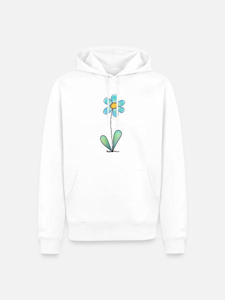 Blume - Männer Premium Bio Hoodie - Weiß