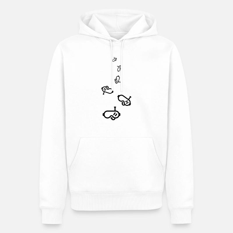 Lunettes de plongée Silhouette - Sweat à capuche Premium bio Homme - blanc