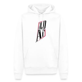 old AF Text Logo - Men’s Premium Organic Hoodie - white - Front - Nico (187cm)