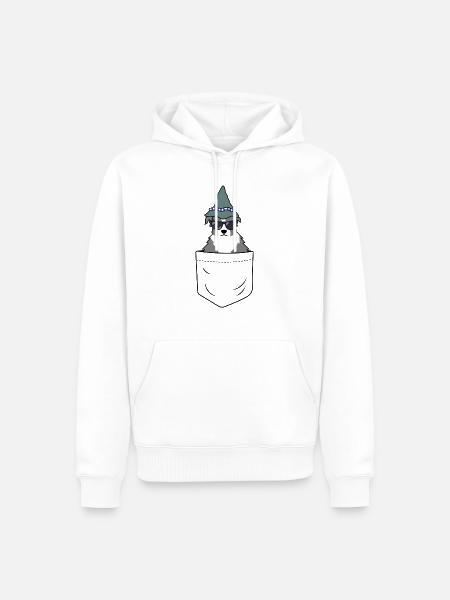 Hütehund aus der Tasche - Männer Premium Bio Hoodie - Weiß