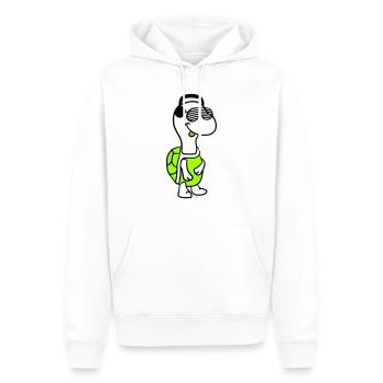 mignon cool DJ tortue fête club musique amusant - Sweat à capuche Premium bio Homme - blanc - Devant - Nico (187cm)