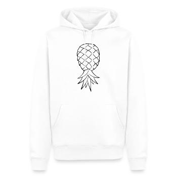 Ananas auf dem Kopf gedreht - Männer Premium Bio Hoodie - Weiß - Vorne - Nico (187cm)