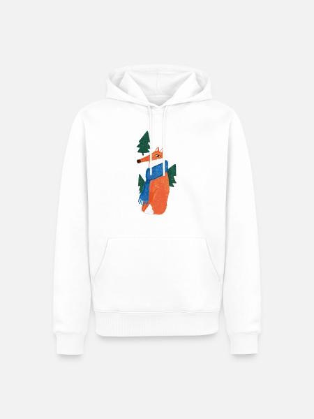 Fuchs im Wald - Männer Premium Bio Hoodie - Weiß