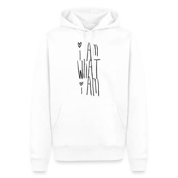 Je suis ce que je suis idée cadeau cadeau - Sweat à capuche Premium bio Homme - blanc - Devant - Nico (187cm)