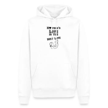 Mother’s love is the best love cadeau - Sweat à capuche Premium bio Homme - blanc - Devant - Nico (187cm)