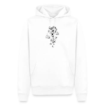 Fliegender Hase mit Luftballons - Männer Premium Bio Hoodie - Weiß - Vorne - Nico (187cm)