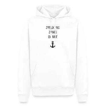 Seemann / Boot / Marine / Meer / Fischer - Männer Premium Bio Hoodie - Weiß - Vorne - Nico (187cm)