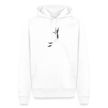colibri plumes géométrie - Sweat à capuche Premium bio Homme - blanc - Devant - Nico (187cm)