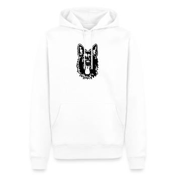 German Shepherd Head - Men’s Premium Organic Hoodie - white - Front - Nico (187cm)