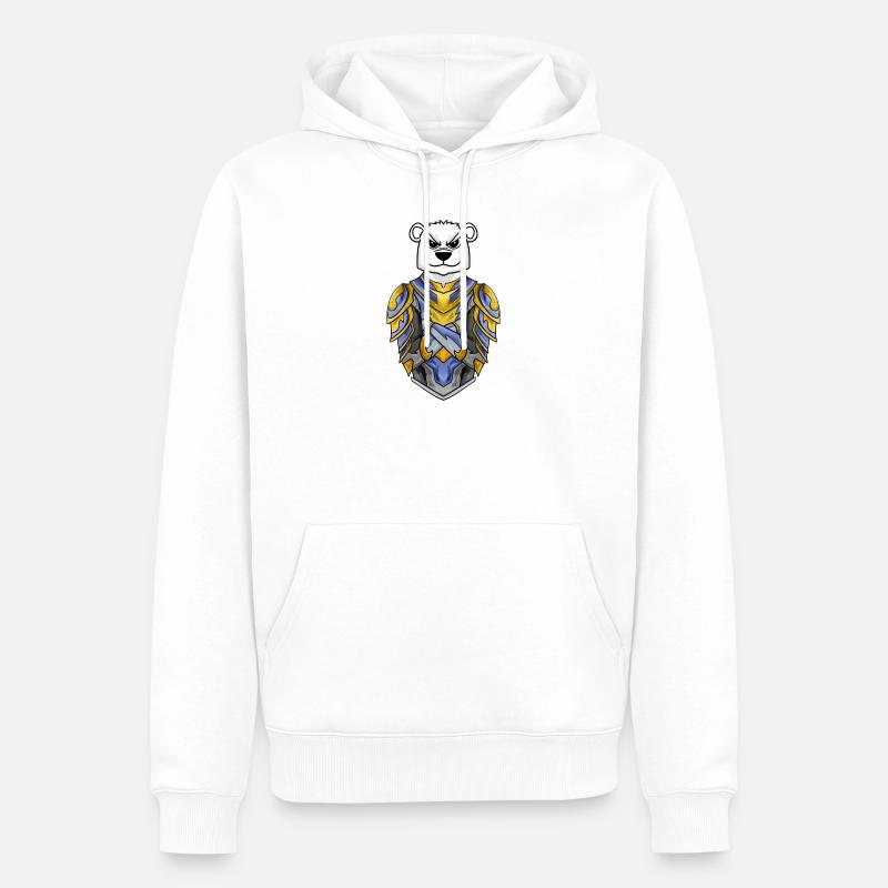 Ritter Eisbär cool Bär Polarbär - Männer Premium Bio Hoodie - Weiß