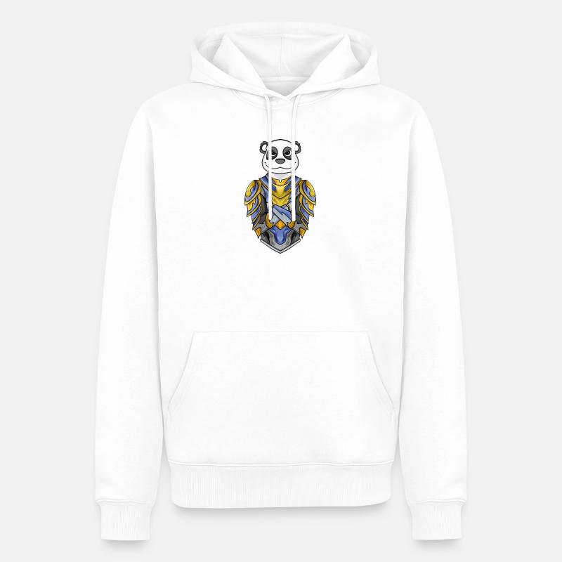 Chevalier Panda cool - Sweat à capuche Premium bio Homme - blanc