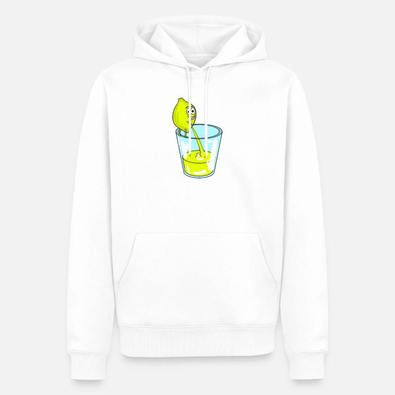 Citron - Sweat à capuche Premium bio Homme - blanc