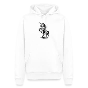 Licorne Crépuscule - Sweat à capuche Premium bio Homme - blanc - Devant - Nico (187cm)