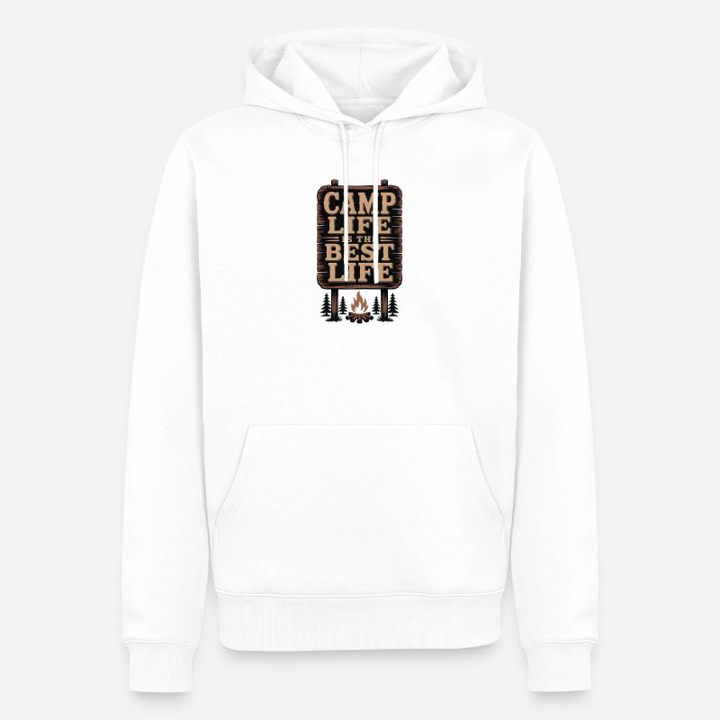 Das Camp-Leben ist das beste Leben - Männer Premium Bio Hoodie - Weiß