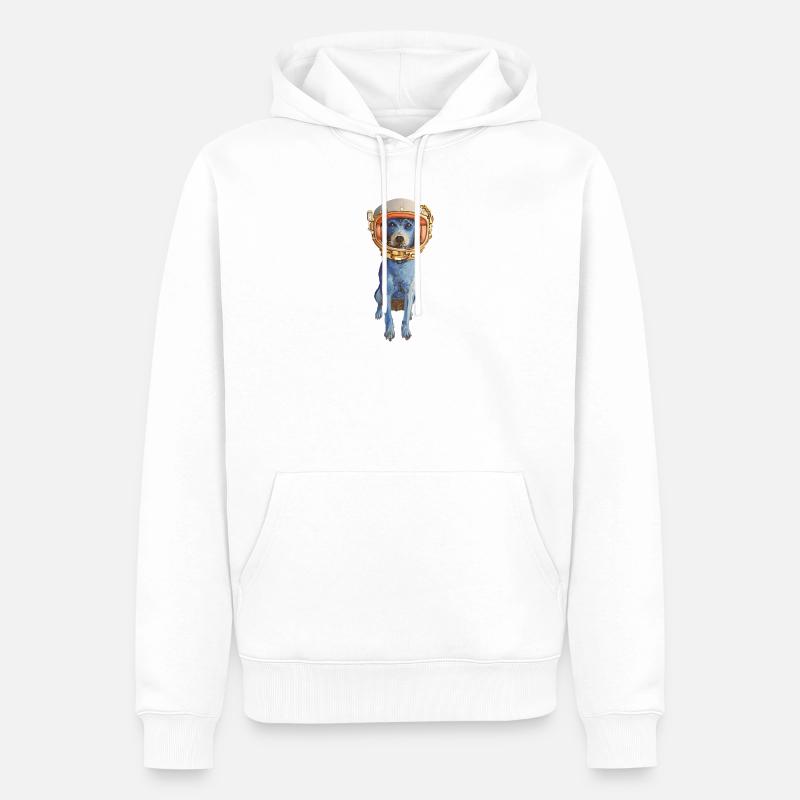 Laly Blue Astronaute en Casque Spatiale - Sweat à capuche Premium bio Homme - blanc