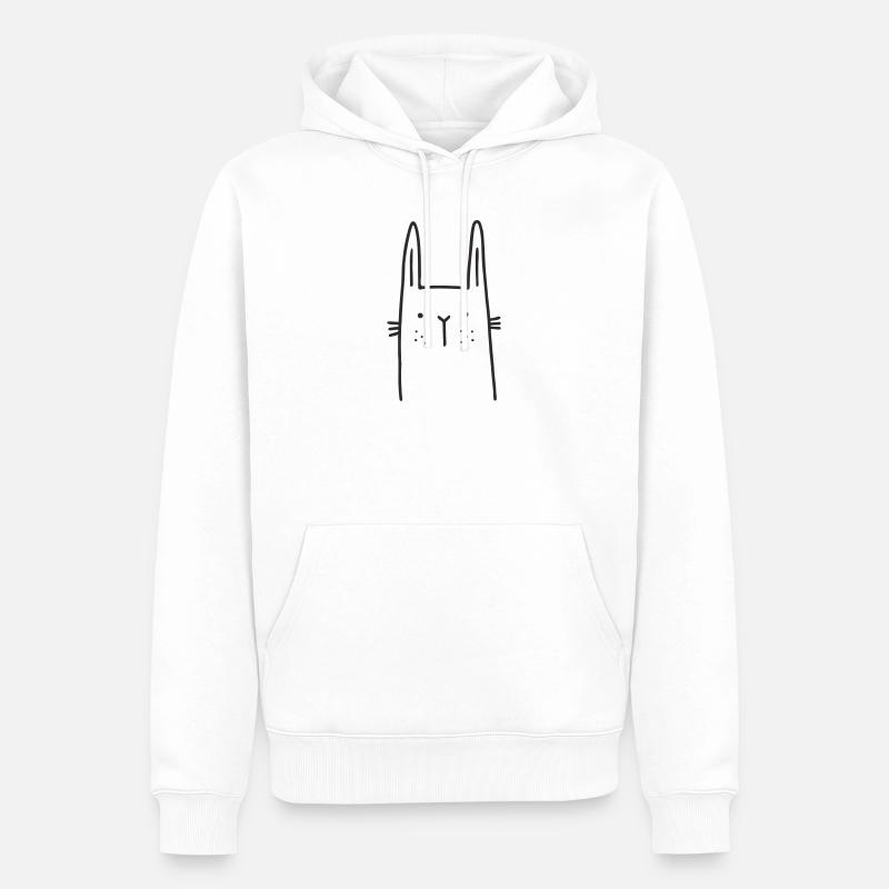 Lapin scandien tacheté - Sweat à capuche Premium bio Homme - blanc