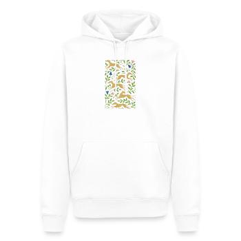 Goldgalopp in Blumenranken - Männer Premium Bio Hoodie - Weiß - Vorne - Nico (187cm)