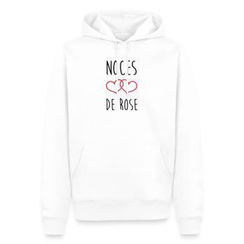 Rosenhochzeit: 17 Jahre Ehe - Männer Premium Bio Hoodie - Weiß - Vorne - Nico (187cm)