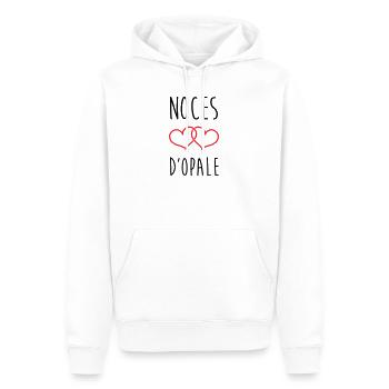 Opal-Hochzeit 21 Jahre Liebe - Männer Premium Bio Hoodie - Weiß - Vorne - Nico (187cm)