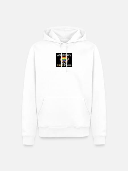 Human rights instead of right-wing people - Men’s Premium Organic Hoodie - white