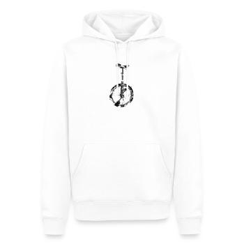 Einrad | Unicycling Freestyle Downhill - Männer Premium Bio Hoodie - Weiß - Vorne - Nico (187cm)