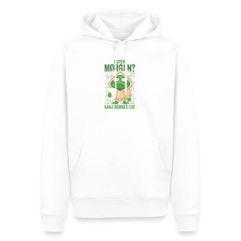 Grenouille du matin en sweat à capuche avec tasse à café - Sweat à capuche Premium bio Homme - blanc - Devant - Nico (187cm)
