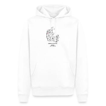 Dänemark Umriss - Holstebro Liebe - Koordinaten - Männer Premium Bio Hoodie - Weiß - Vorne - Nico (187cm)