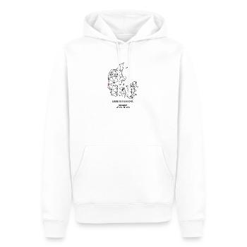 Dänemark Umriss - Bjerregard Liebe - Koordinaten - Männer Premium Bio Hoodie - Weiß - Vorne - Nico (187cm)