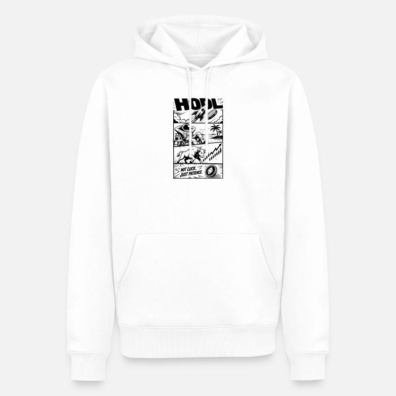 Mème Crypto Rocket HODL - Sweat à capuche Premium bio Homme - blanc