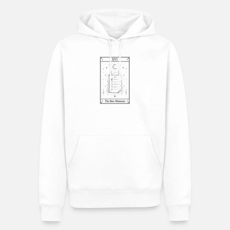 Le strict minimum | Carte de tarot - Sweat à capuche Premium bio Homme - blanc