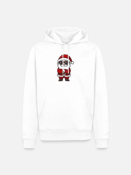 Sonnenbrillen-Weihnachtsmann-Ikone - Männer Premium Bio Hoodie - Weiß