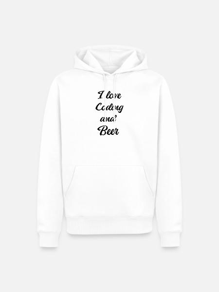 Nerd Coding Bier Shirt - Männer Premium Bio Hoodie - Weiß